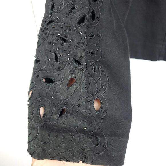 Joseph Ribkoff Jacket Womens Small Embroidered Cutout Sleeves Full Zip Evening - Picture 5 of 10